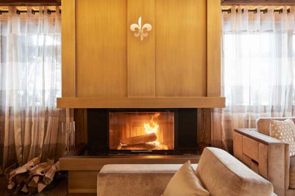 Be Greeted by Our Golden and Forever-Welcoming Fireplace, Lobby Area, Ultima Gstaad